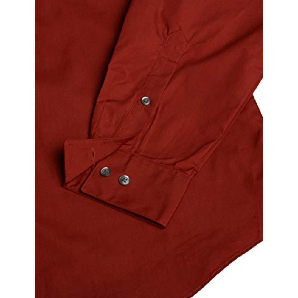 Van Heusen Men Athletic Fitted Poplin Dress Shirt Persimmon Size 15 32/33 M - Picture 4 of 4